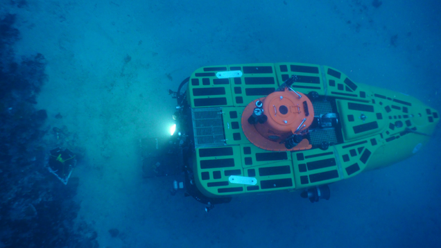 Pisces V submersible on the seafloor.